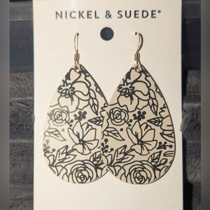 ISO Nickel & Suede Floral Earrings